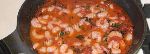 спагетти с креветками в сливочном соусе. Шаг 9