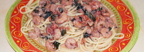 спагетти с креветками в сливочном соусе. Шаг 11