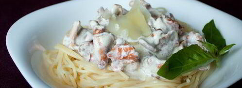 спагетти с лисичками в сливочном соусе. Шаг 6