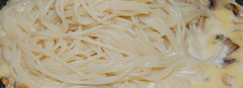 спагетти с морепродуктами в сливочном соусе. Шаг 4