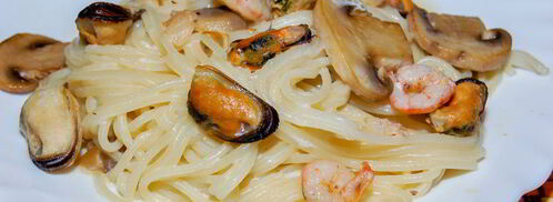 спагетти с морепродуктами в сливочном соусе. Шаг 5