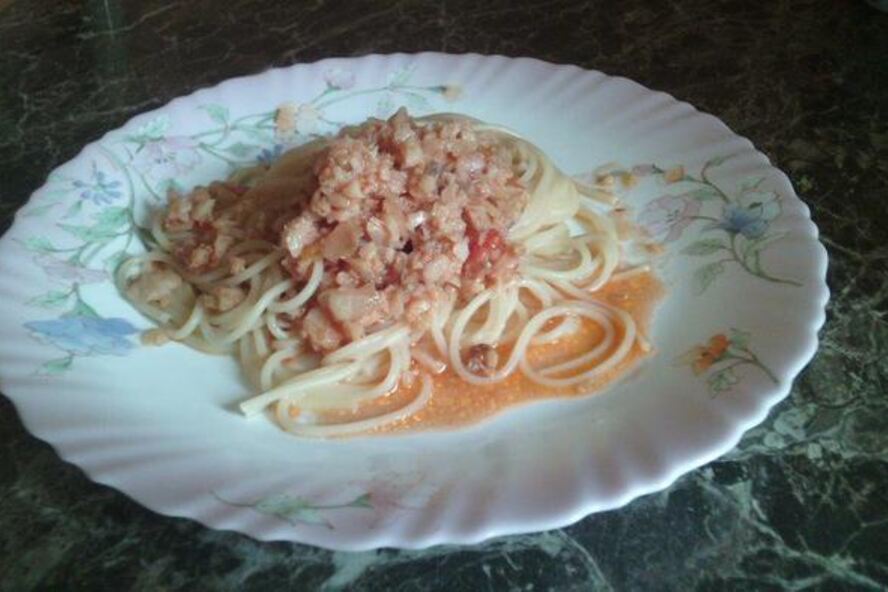 Рецепт спагетти с рыбным филе