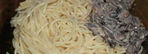 спагетти со сливками и грибами. Шаг 4