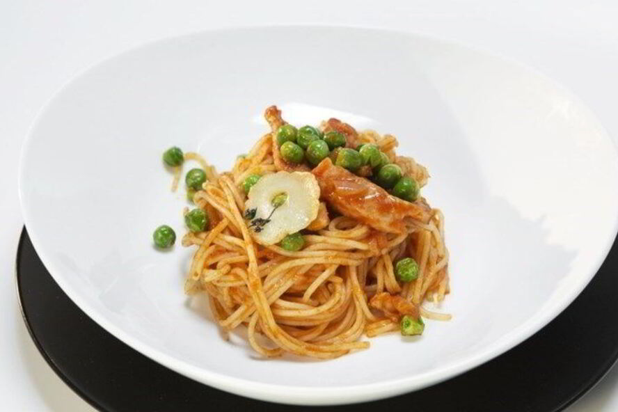 Рецепт спагетти со свининой в томатном соусе