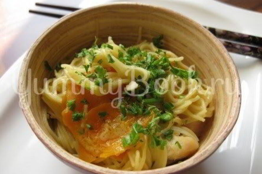 Рецепт куриное филе с кокосовым молоком и вермишелью