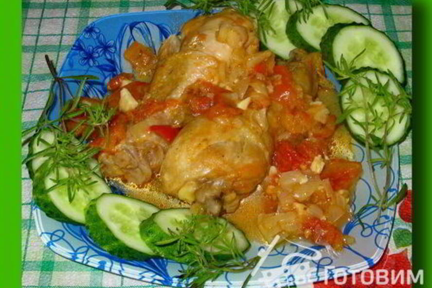 Рецепт куриные голени с горчицей и овощами