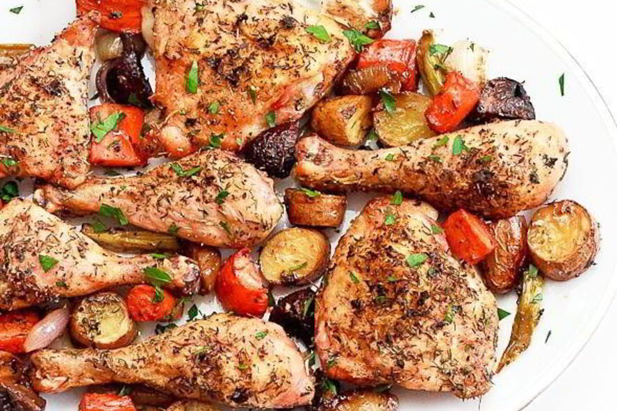 Рецепт куриные ножки с овощами