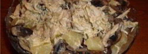 курица с грибами и ананасами. Шаг 5