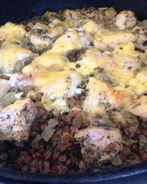 Курица запеченая с гречкой