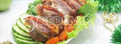 мясо с беконом и сыром. Шаг 5