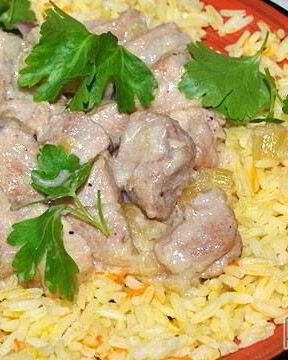 Свинина по-нормандски с сидром