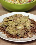 Свинина тушеная в сметане с карри-манго