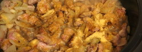 свинина тушеная в сметане с карри-манго. Шаг 3