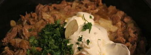 свинина тушеная в сметане с карри-манго. Шаг 5