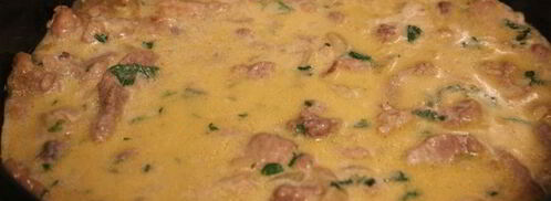 свинина тушеная в сметане с карри-манго. Шаг 6