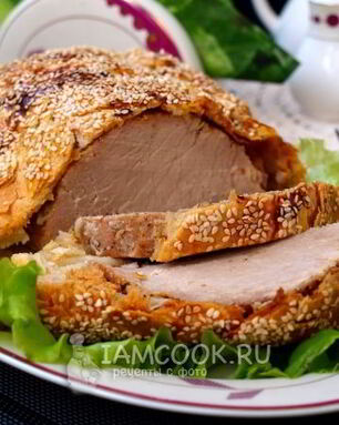 Свинина в тесте, запеченная в духовке