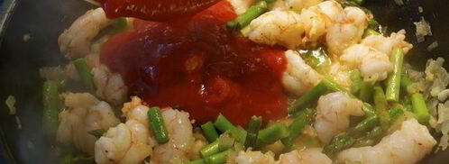 ньокки с креветками и спаржей. Шаг 8