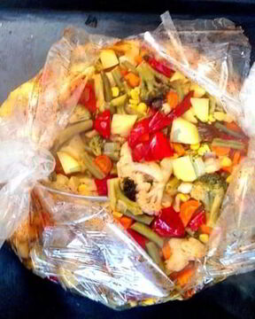 Овощи в рукаве в духовке гарнир Праздничный