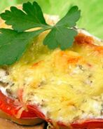 Баклажаны, запеченные с грибами