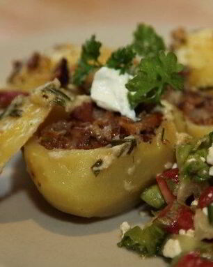 Фаршированный картофель грибами