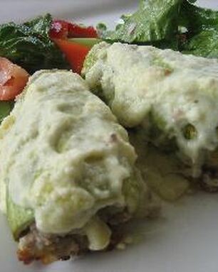 Фаршированные кабачки с фенхелем и фасолью