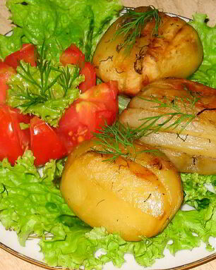 Картофель гармошка, запеченный в духовке