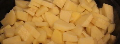 картофель тушеный с курицей и шампиньонами. Шаг 3