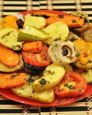 Овощи на гриле в духовке