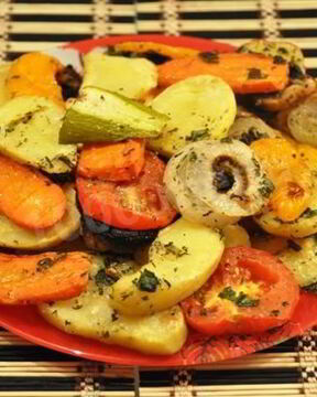 Овощи на гриле в духовке