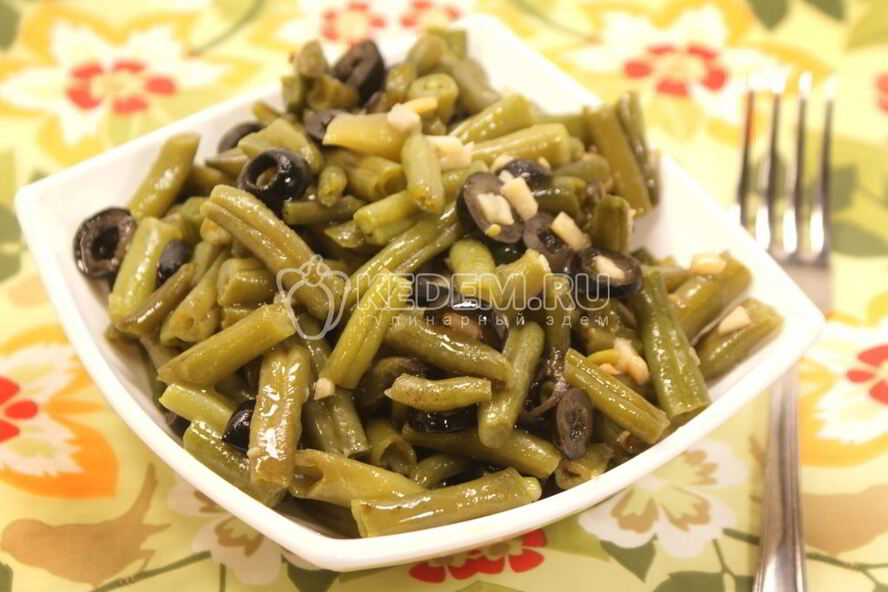 Рецепт стручковая фасоль с маслинами