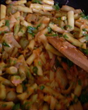 Стручковая фасоль с перцами