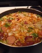 Тушеная капуста с колбасой