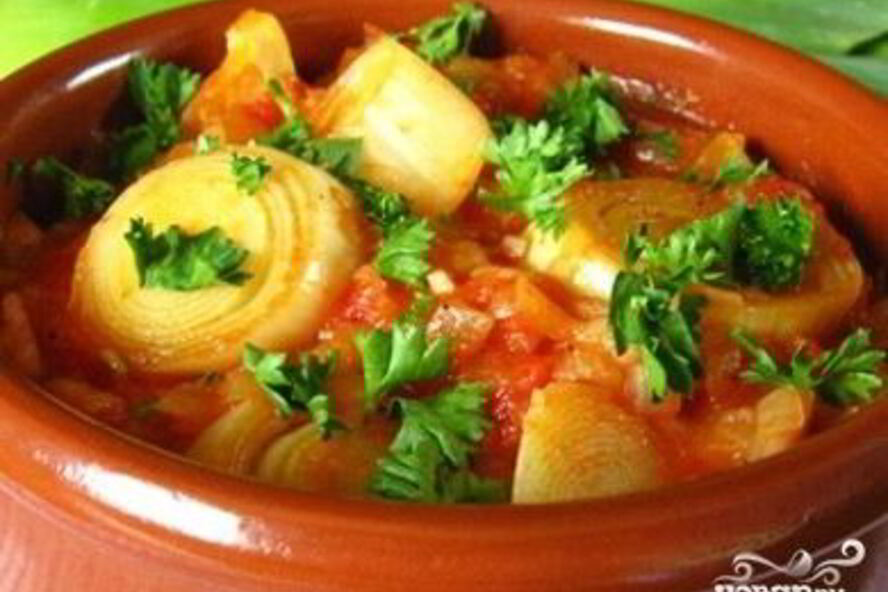 Рецепт тушеный лук-порей