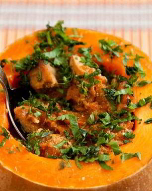 Тыква, фаршированная мясом