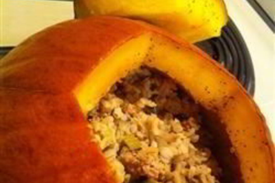 Рецепт тыква запеченная с рисом и фаршем