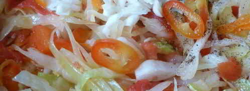 жареная капуста с кабачками. Шаг 6