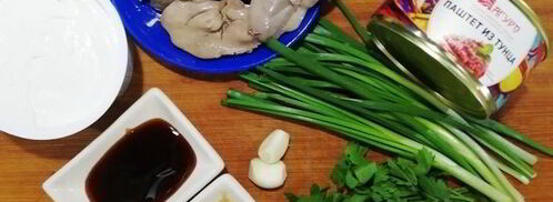 гедза с паштетом из тунца и куриной печенью. Шаг 3