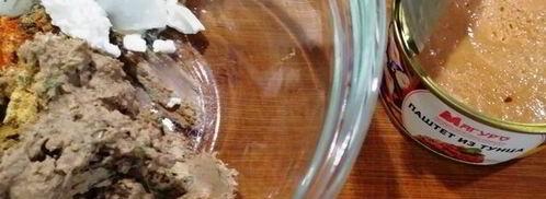 гедза с паштетом из тунца и куриной печенью. Шаг 6