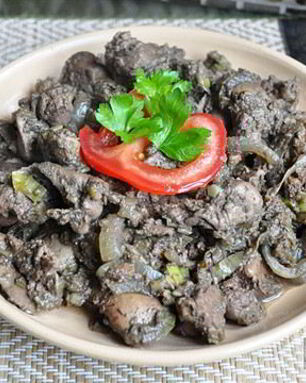 Куриная печень карри