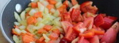 куриная печень с овощами. Шаг 4