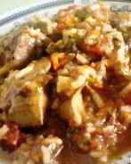 Куриная печень с рисом