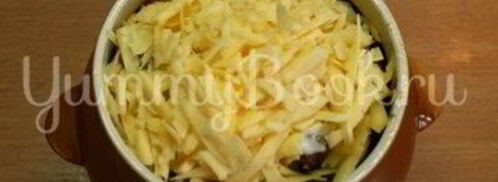 куриная печень с сыром в горшочке. Шаг 7