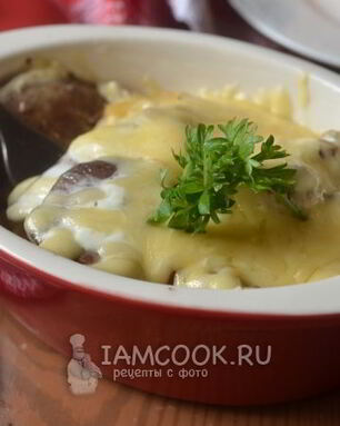 Куриная печень запеченная с сыром