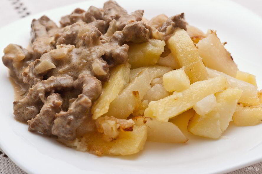 Рецепт печень говяжья по-строгановски