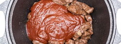 печень говяжья, тушенная в томатно-соевом соусе. Шаг 11