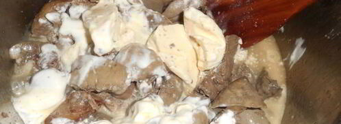 печень кролика в сливочном соусе. Шаг 4