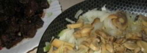 печень с грибами в сметане. Шаг 3