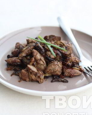 Печень с грибами