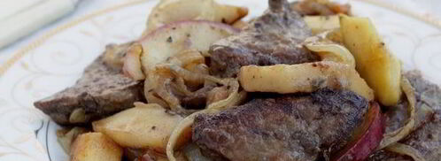 печень с яблоками и луком. Шаг 6