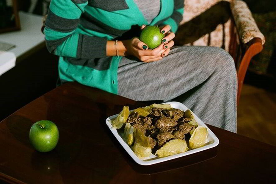 Рецепт печень с яблоками